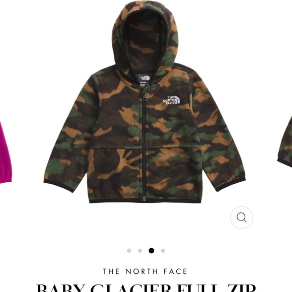 The North Face BABY GLACIER FULL-ZIP HOODIE TNF Black Camo Print NWT 6-12 month - Picture 1 of 3